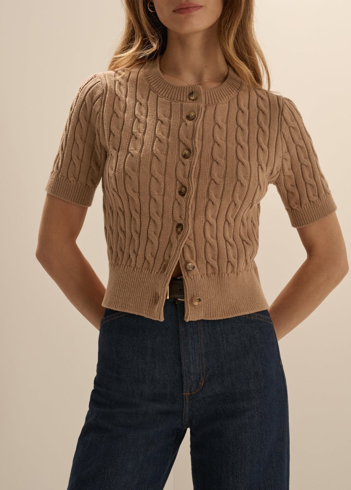 THE CAFE CABLE CARDIGAN