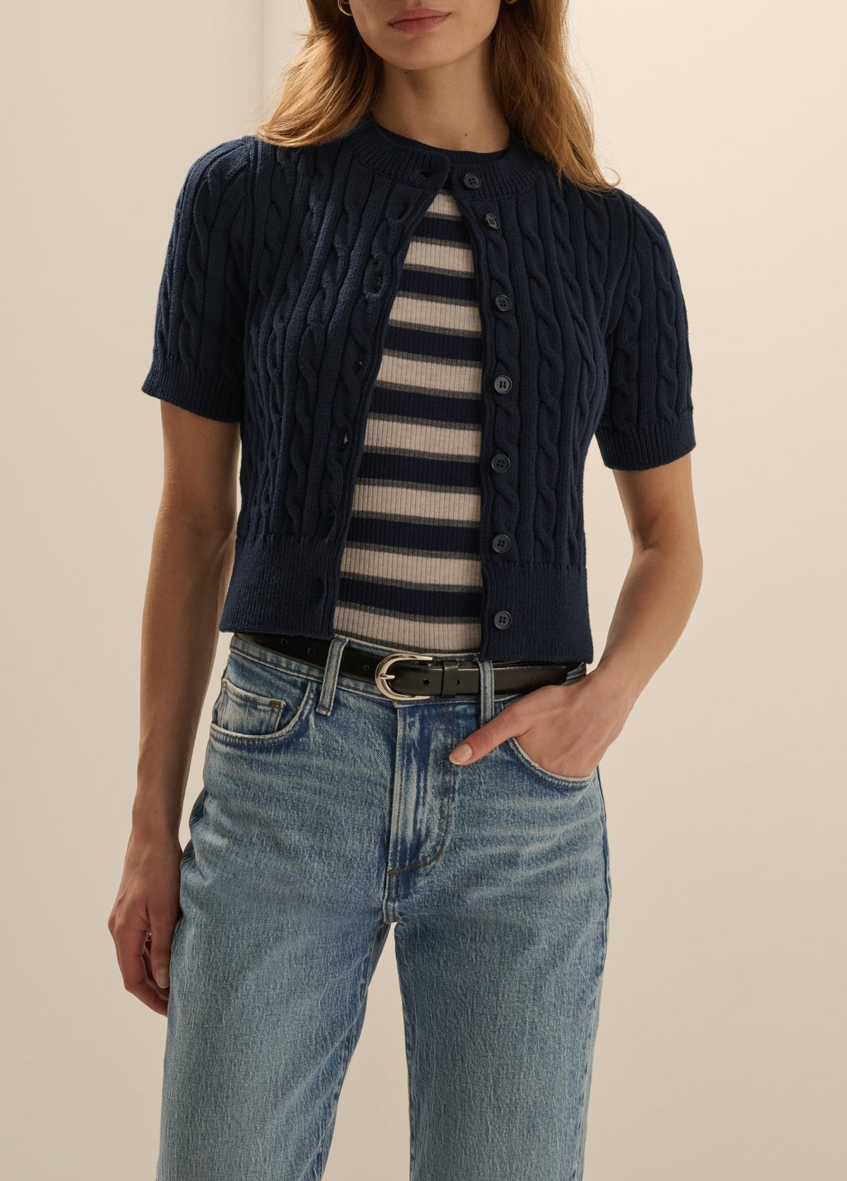 THE CAFE CABLE CARDIGAN